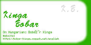 kinga bobar business card